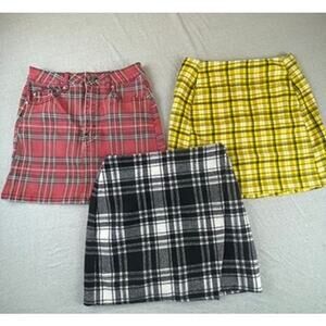 Bundle 3 Hollister Urban Decay Plaid Mini Skirts Colors Heathers Preppy XS